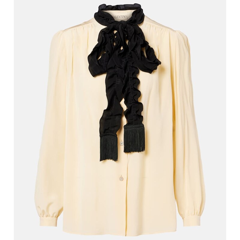 Valentino Ruffled silk crÃªpe de chine blouse