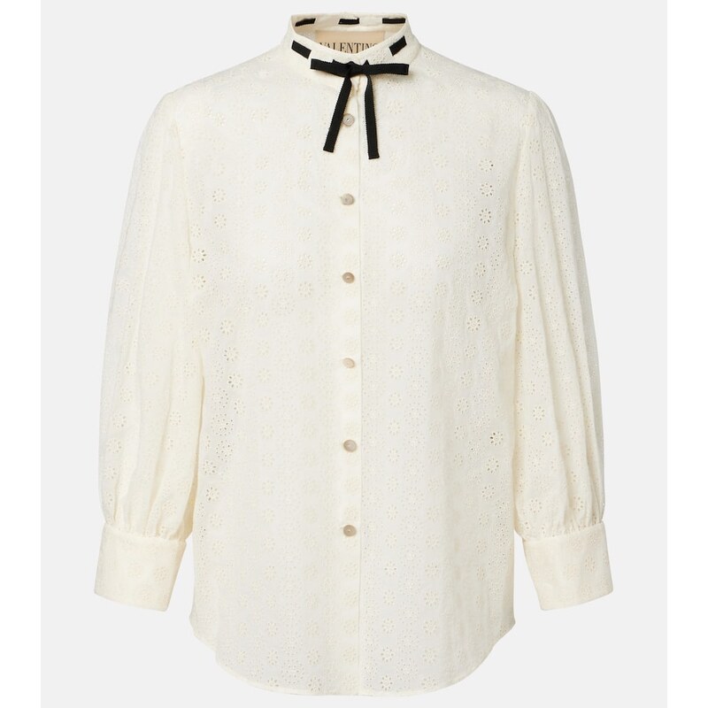 Valentino Broderie anglaise cotton poplin shirt