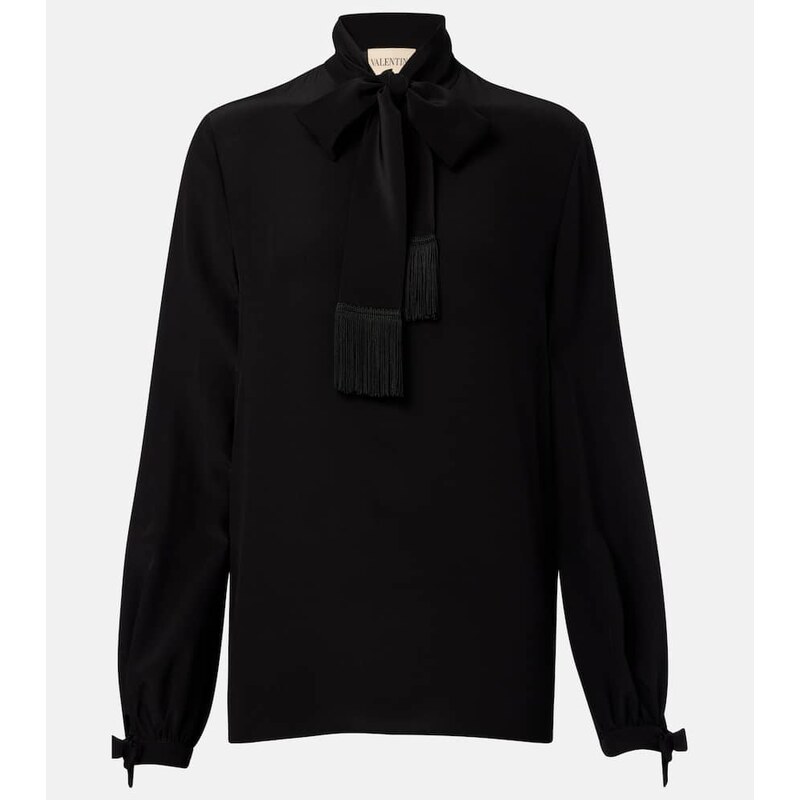 Valentino Bow-detail silk crÃªpe blouse