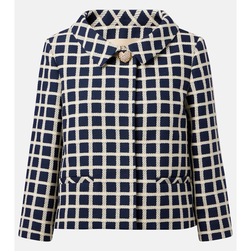 Valentino Checked wool and cotton-blend jacket
