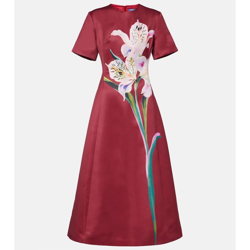 Leo Lin Caroline floral satin midi dress