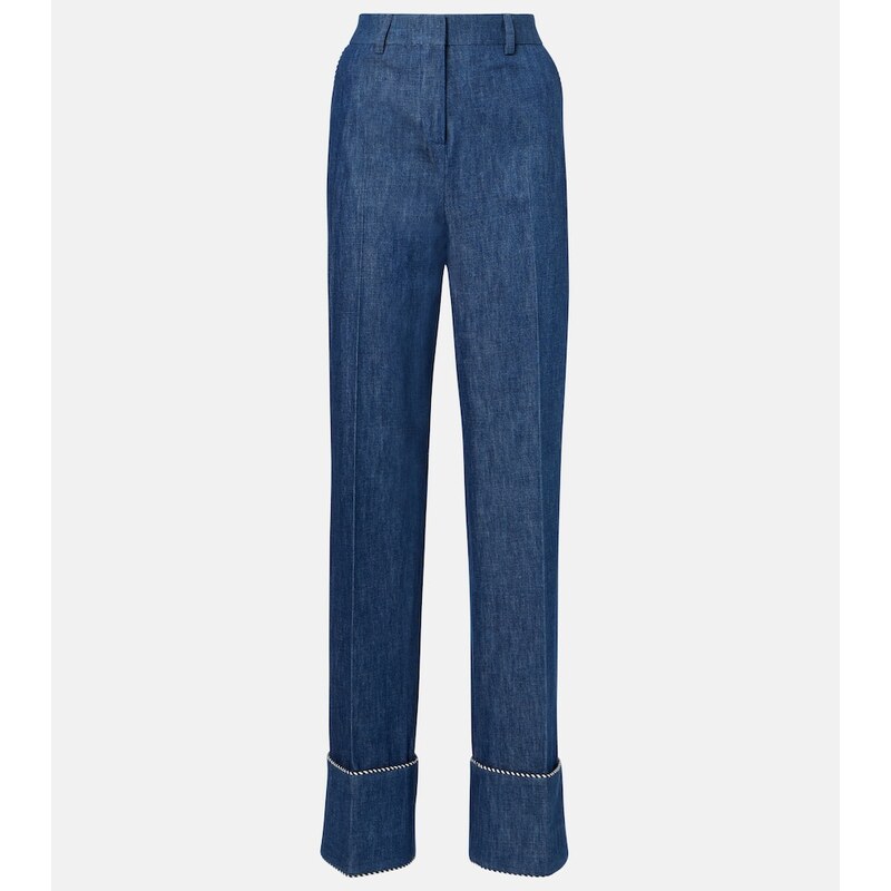 Valentino Chambray straight pants