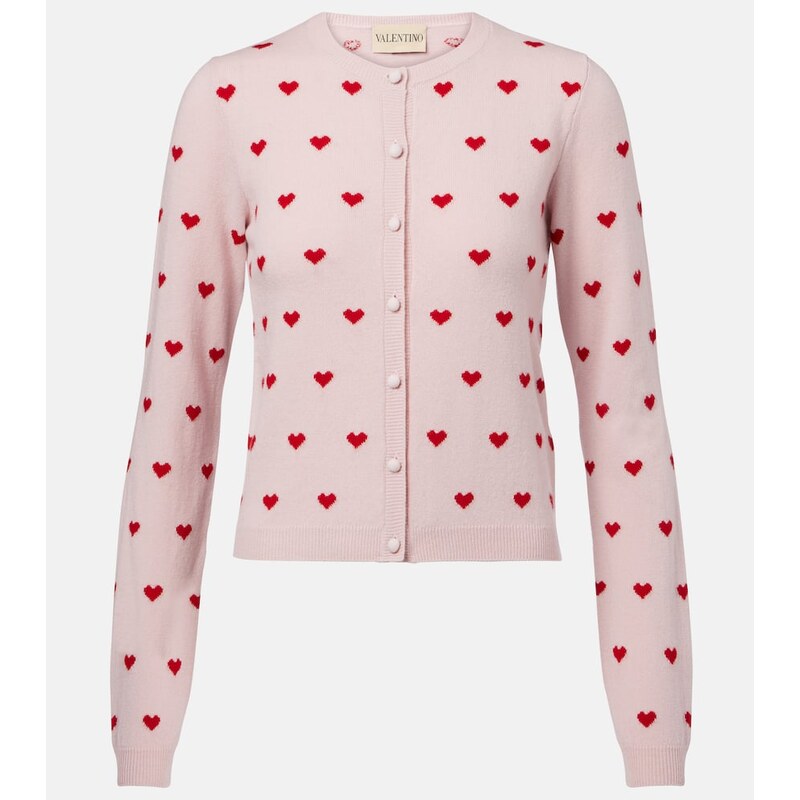 Valentino Jacquard virgin wool cardigan