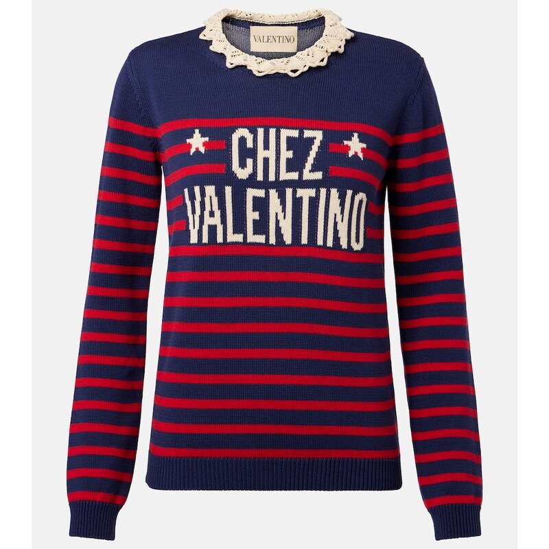 Valentino Chez Valentino striped cotton sweater