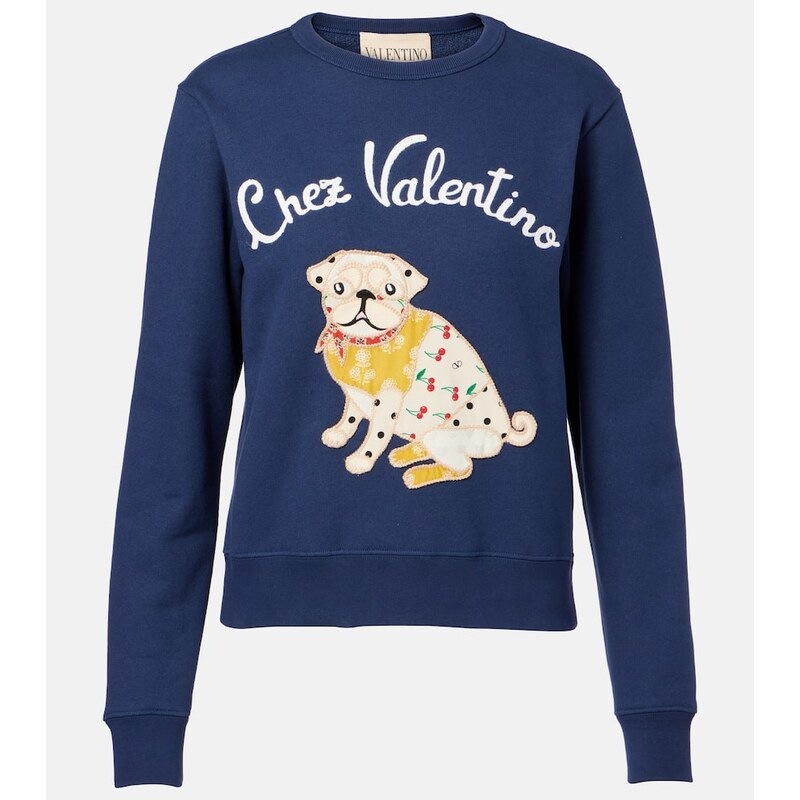 Valentino Embroidered cotton jersey sweatshirt