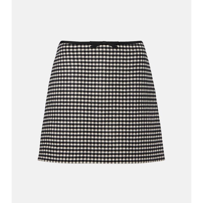 Valentino Gingham wool and cashmere miniskirt