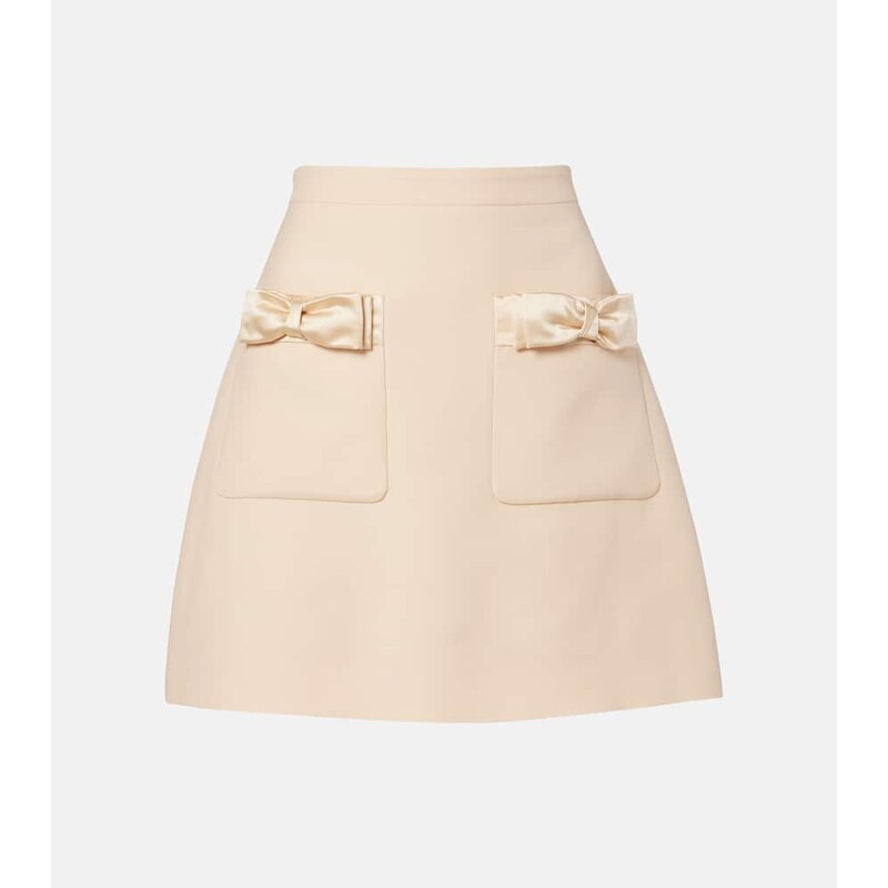 Valentino Crepe Couture bow-detail miniskirt