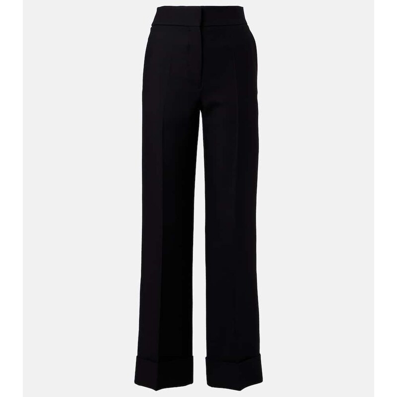 Valentino Wool and silk wide-leg pants