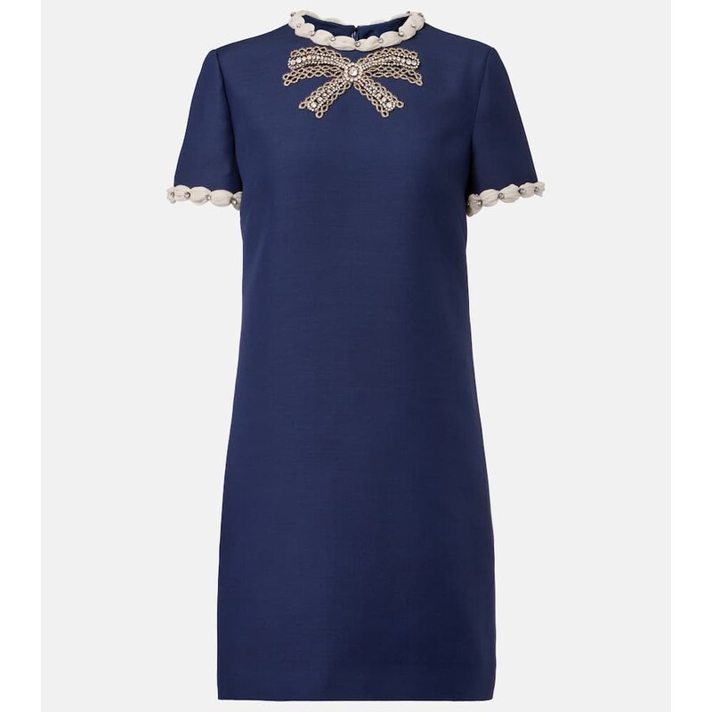 Valentino Crepe Couture embellished minidress