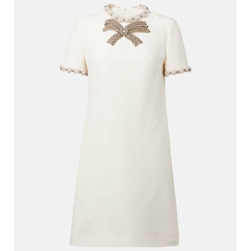 Valentino Embellished wool and silk minidress