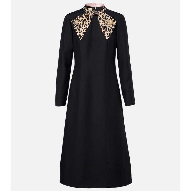 Valentino Crepe Couture bow-detail midi dress