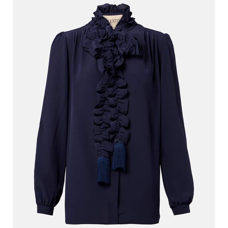 Valentino Ruffled silk crÃªpe de chine blouse