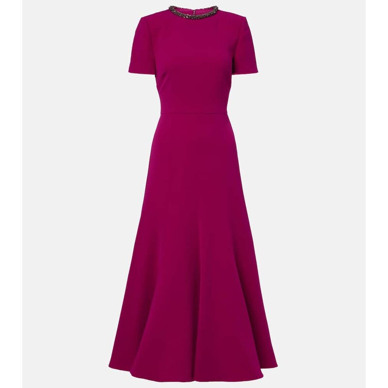 Roland Mouret Embellished cady midi dress