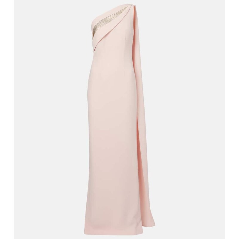 Roland Mouret Embellished one-shoulder cady gown