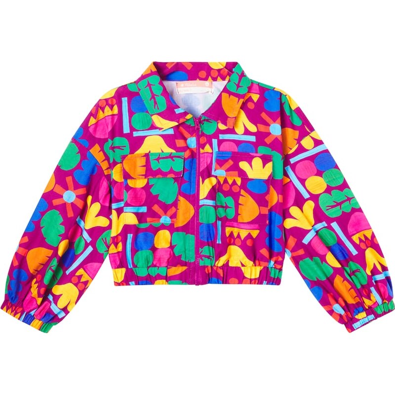 Fábula Mais Flores printed cotton jacket