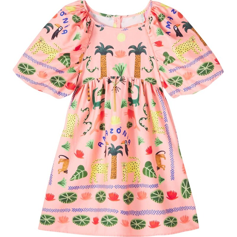 Fábula Lenço Animalia printed cotton dress