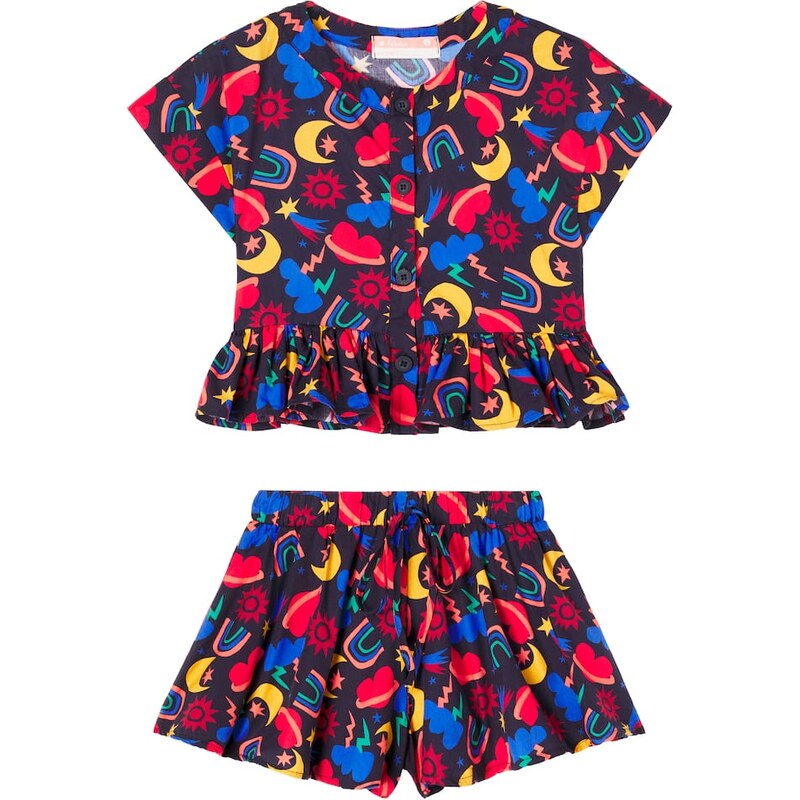 Fábula Cosmos cotton top and shorts set