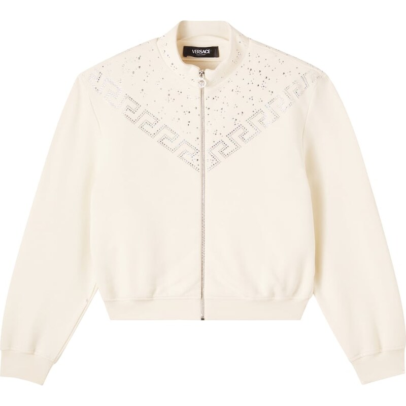 Versace Kids La Greca cotton fleece sweatshirt