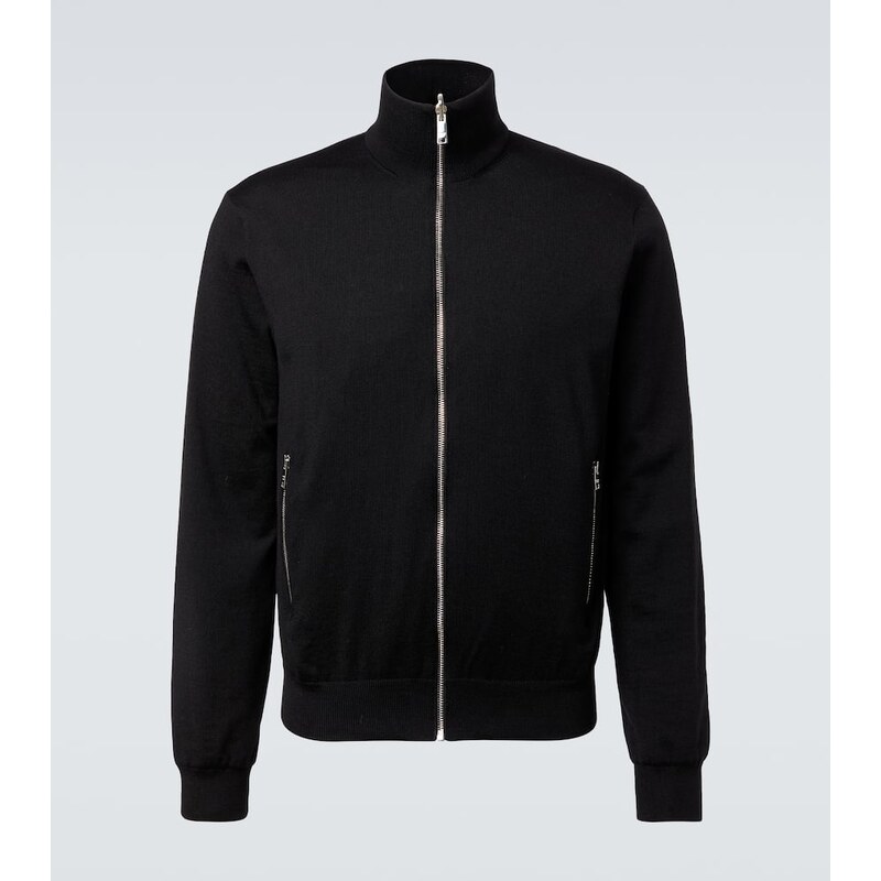 Černý Prada Reversible kardigan z vlny a Re-Nylon