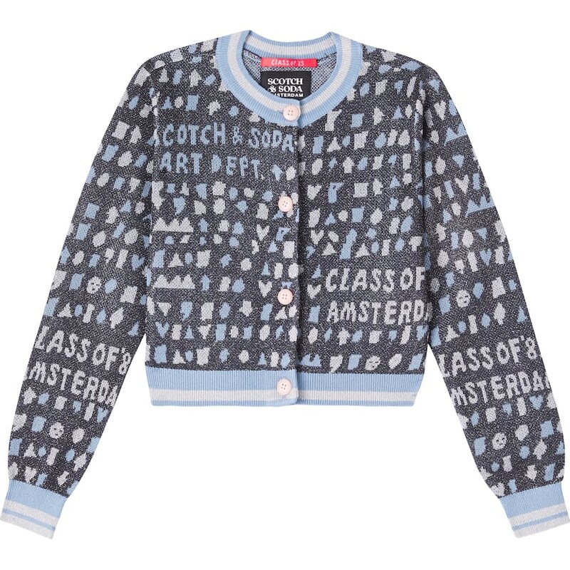 Scotch & Soda Kids Cropped jacquard cardigan