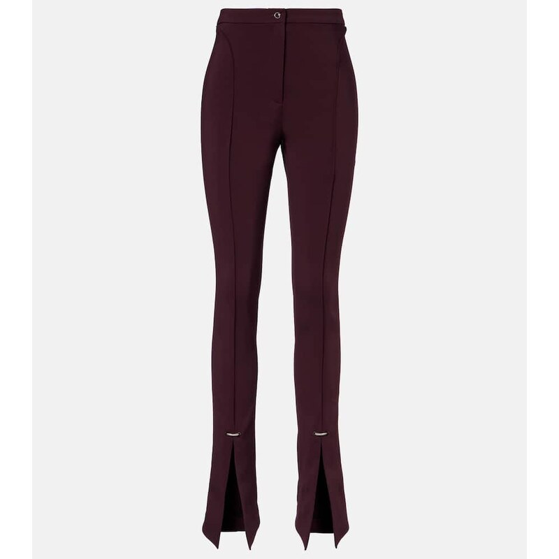 Mugler High-rise flared kalhoty v purpurovém odstínu