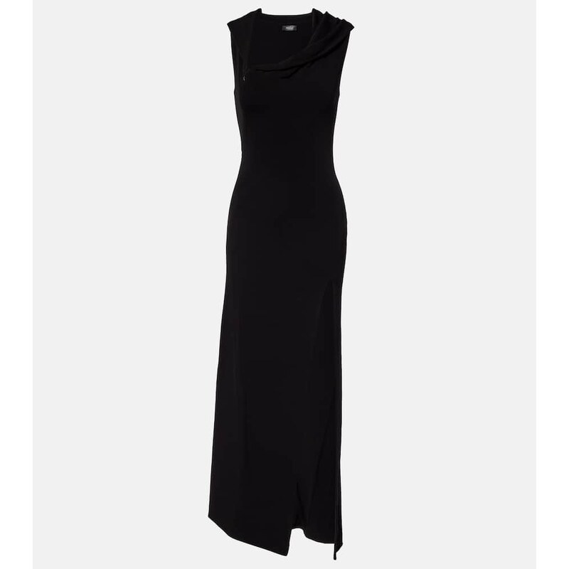 Mugler Asymmetric jersey gown