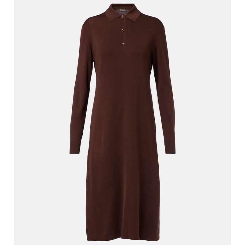 Loro Piana Lyskamm knitted silk polo dress