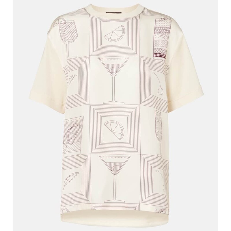 Loro Piana Mazzorbo printed silk jersey T-shirt