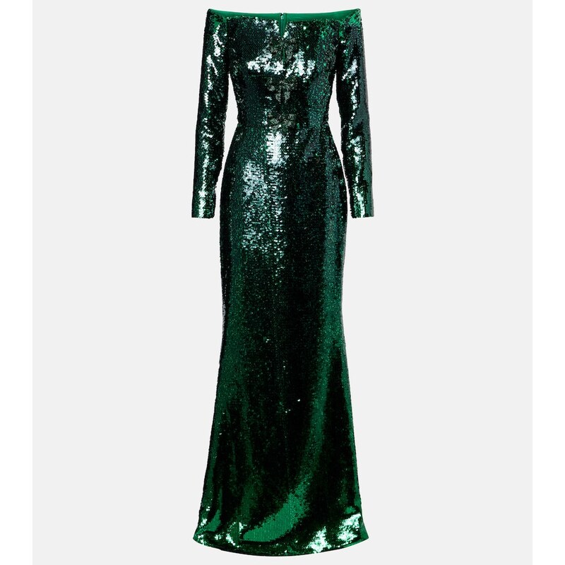 Elie Saab Sequined off-shoulder gown