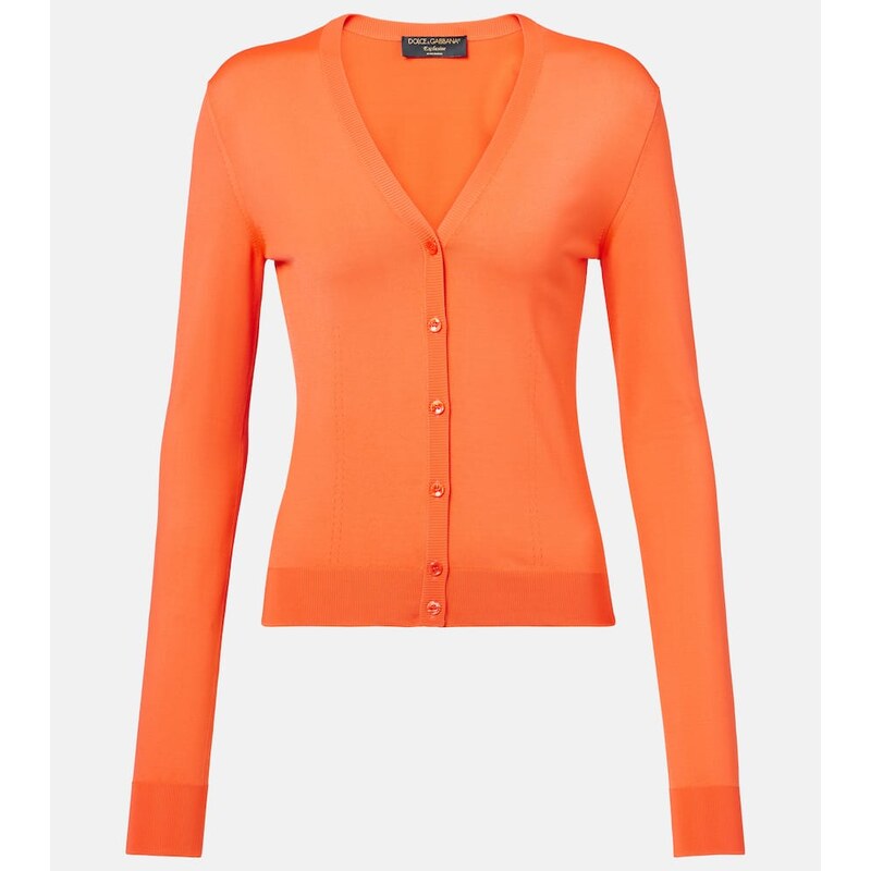 Dámský kardigan Dolce&Gabbana v oranžové barvě