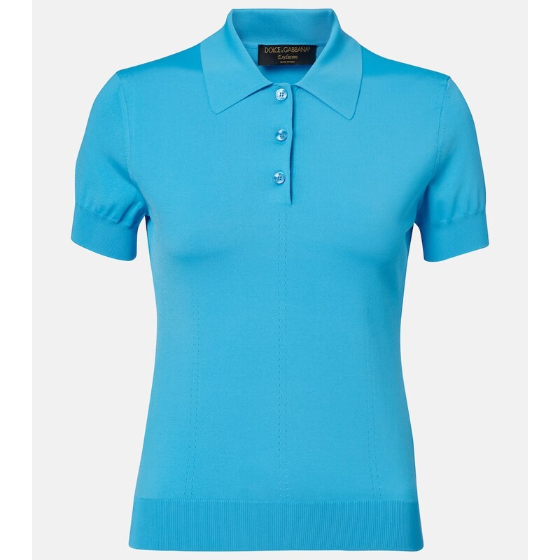 Dolce&Gabbana Polo šála v modré barvě