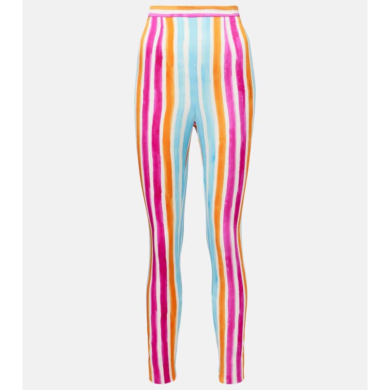 Dolce&Gabbana Striped silk-blend leggings