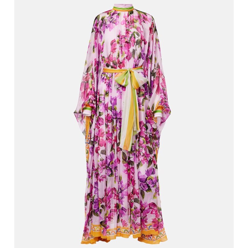 Dolce&Gabbana Belted floral silk kaftan