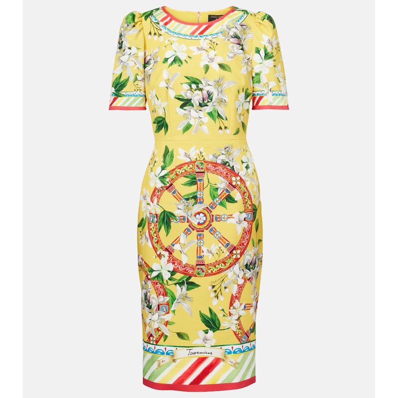 Dolce&Gabbana Printed cotton-blend midi dress