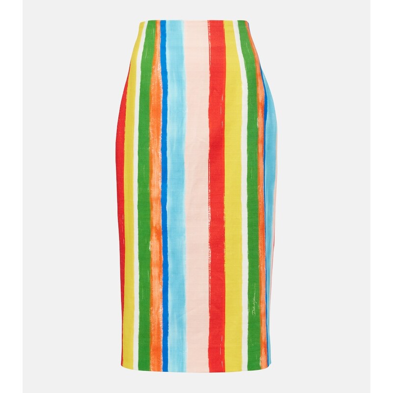 Dolce&Gabbana Striped cotton-blend pencil skirt