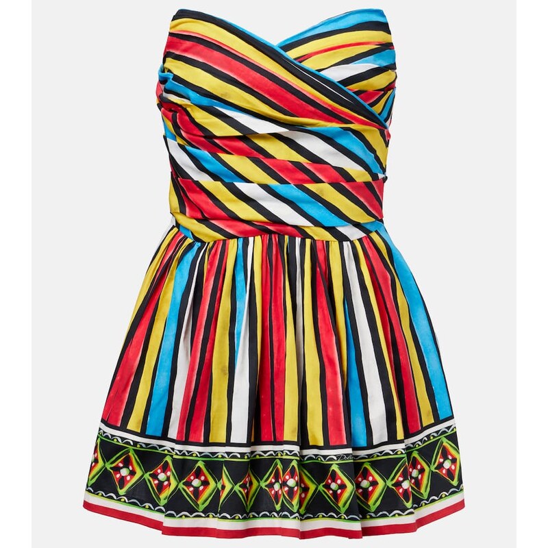 Dolce&Gabbana Ruched striped minidress