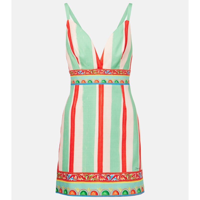 Dolce&Gabbana Taormina striped cotton-blend minidress