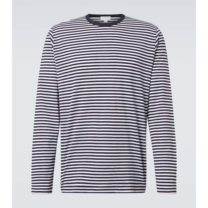 Sunspel Striped cotton T-shirr