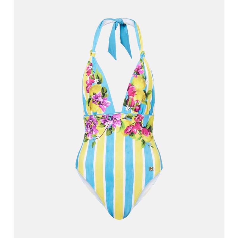 Dolce&Gabbana Printed halterneck swimsuit