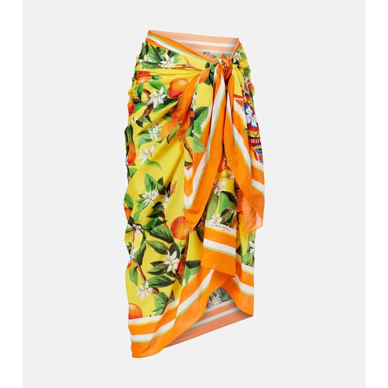 Dolce&Gabbana Printed cotton beach cover-up