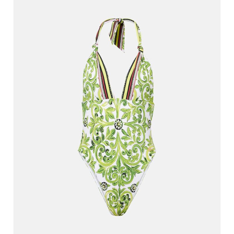 Dolce&Gabbana Printed halterneck swimsuit