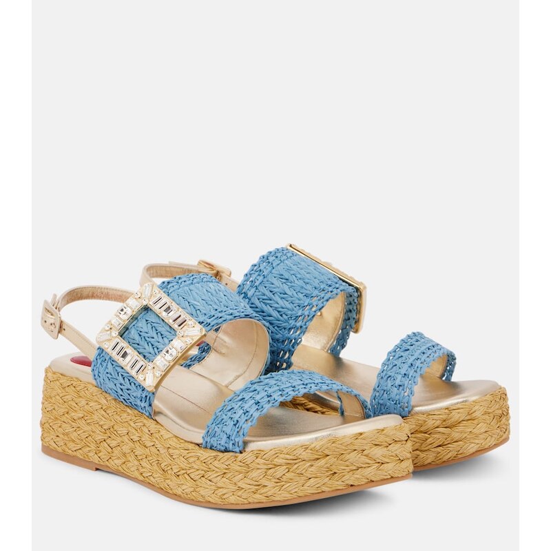 Roger Vivier Espa 60 raffia platform slingback sandals