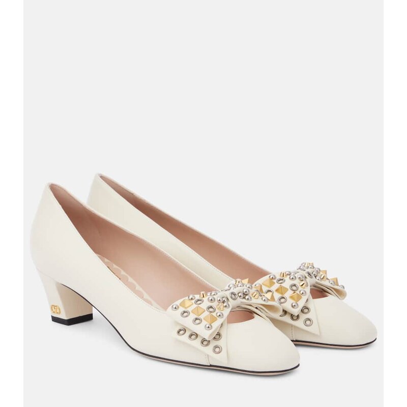 Valentino Garavani Bowow 45 studded leather pumps