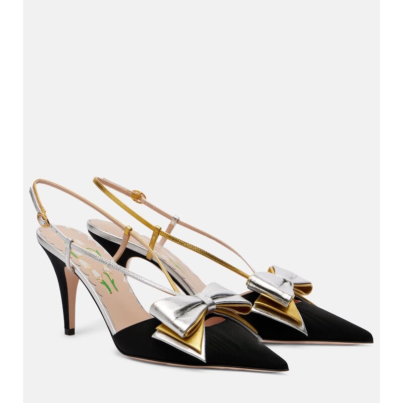 Valentino Garavani Bowow 85 moirÃ slingback pumps