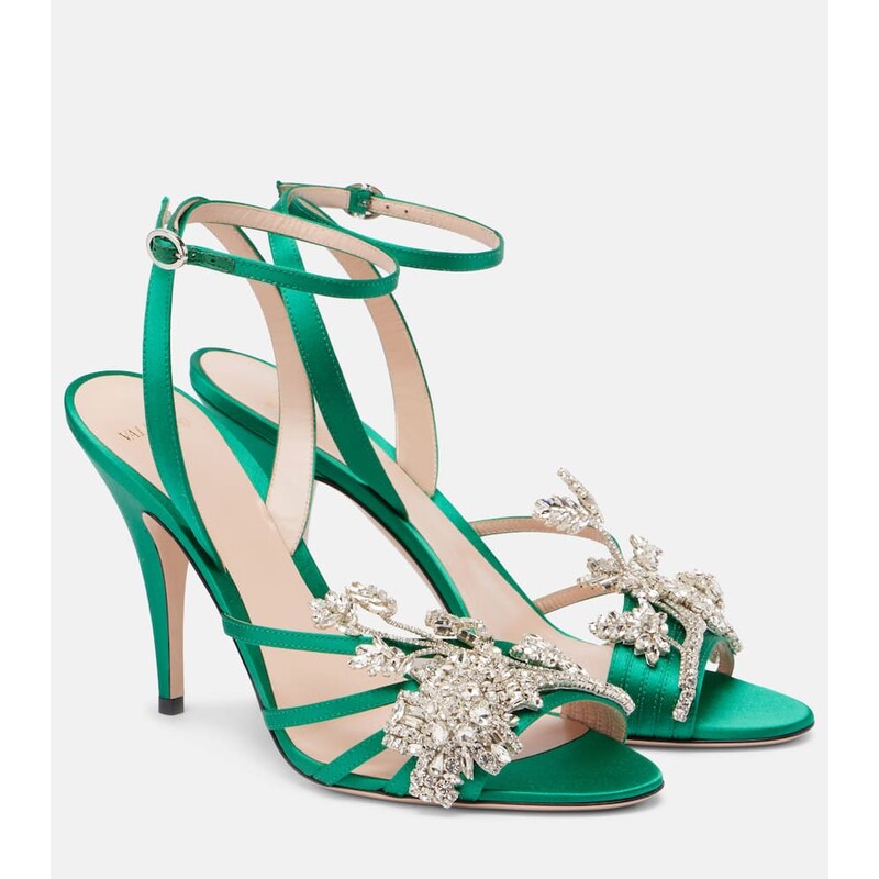 Valentino Garavani Ladycrush 100 embellished satin sandals