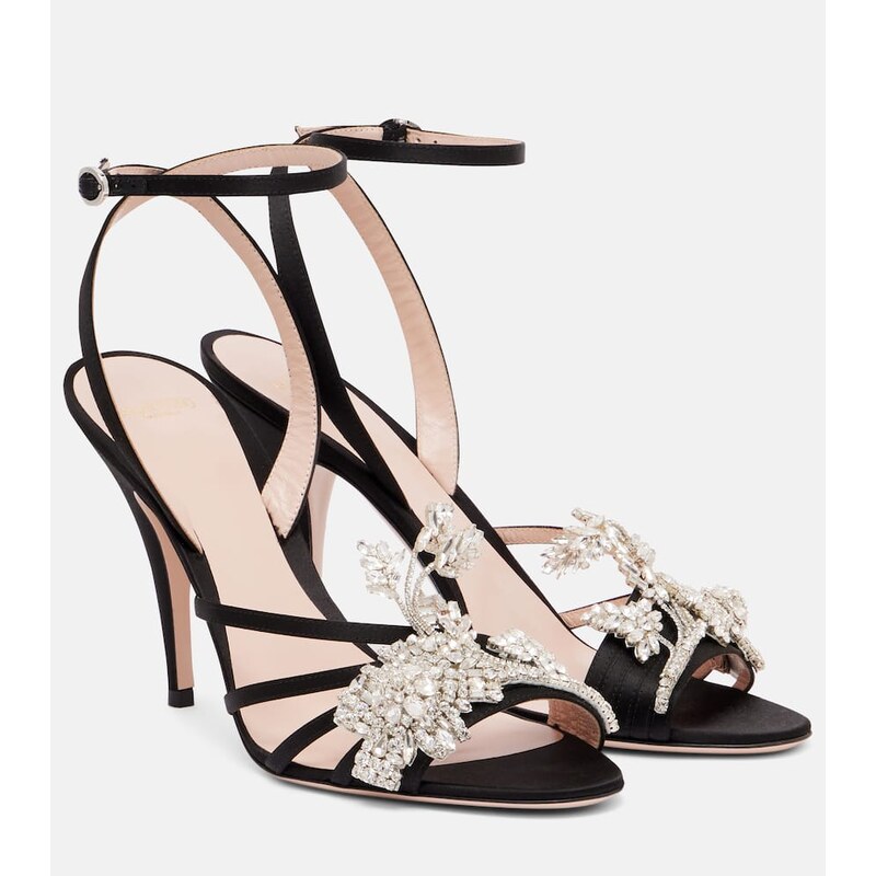 Valentino Garavani Ladycrush 100 embellished satin sandals