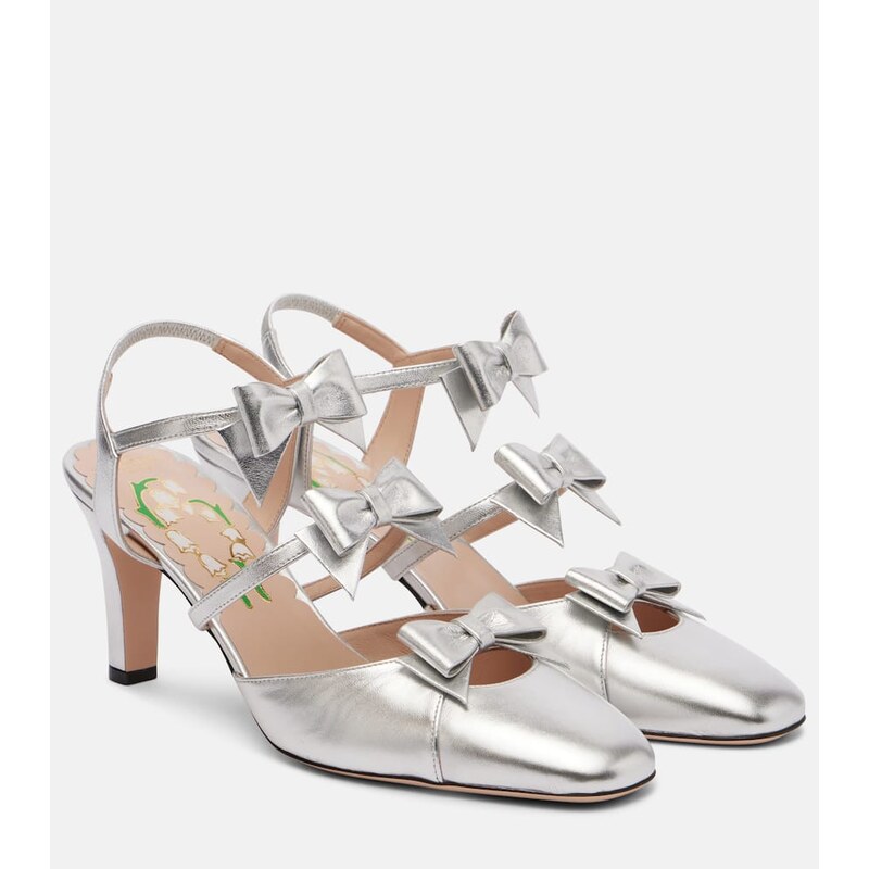 Valentino Garavani Bowow 75 leather slingback pumps