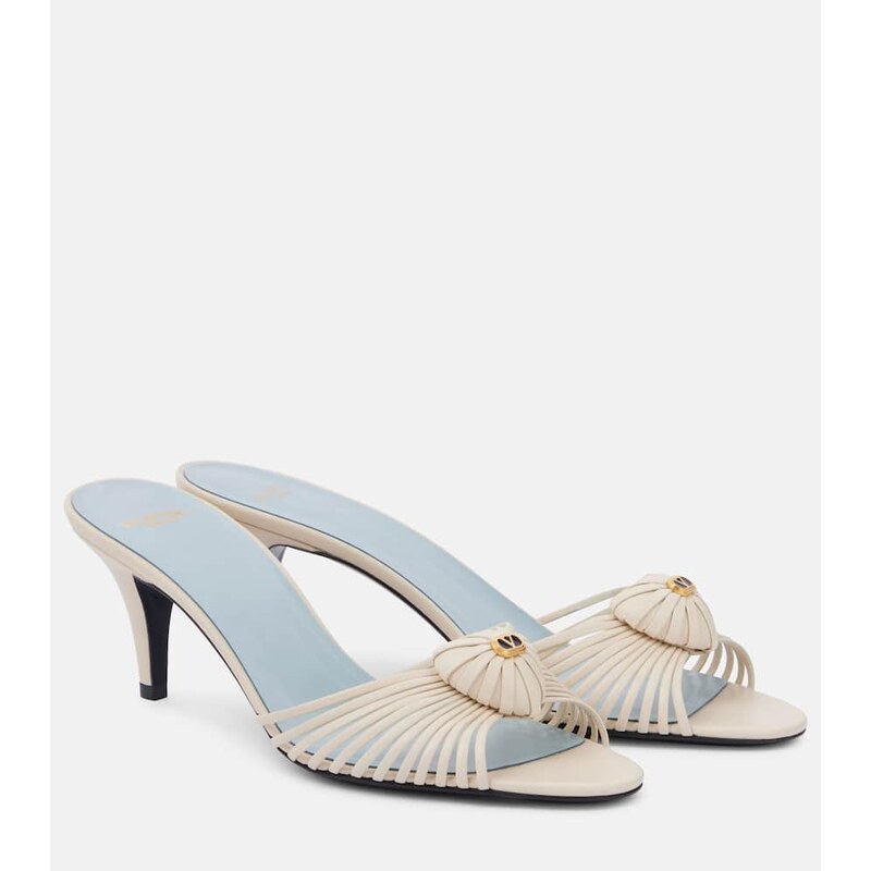 Valentino Garavani Royal VLogo 65 leather mules