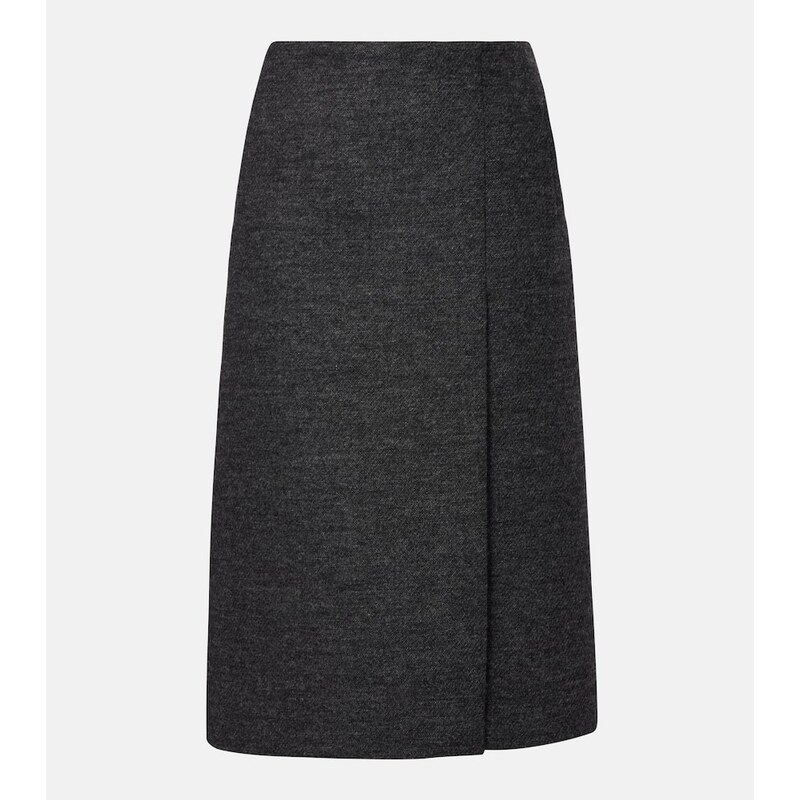 Prada midi sukna, šedá barva, vyrobeno v Itálii