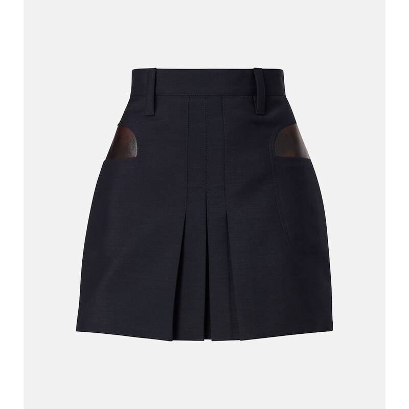 Prada Pleated mohair and wool miniskirt